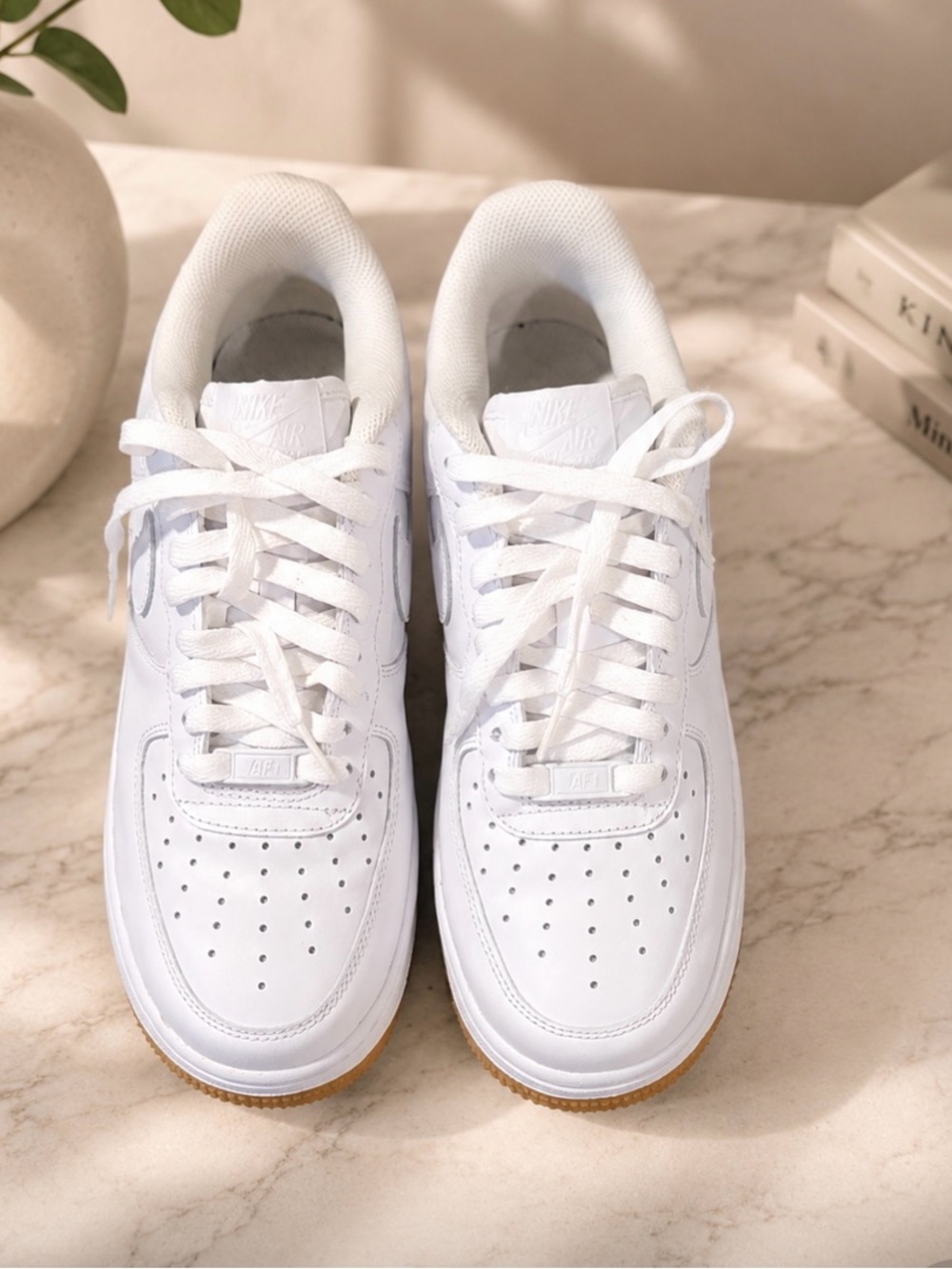 Nike White Low-Top Sneakers with Gum Outsole